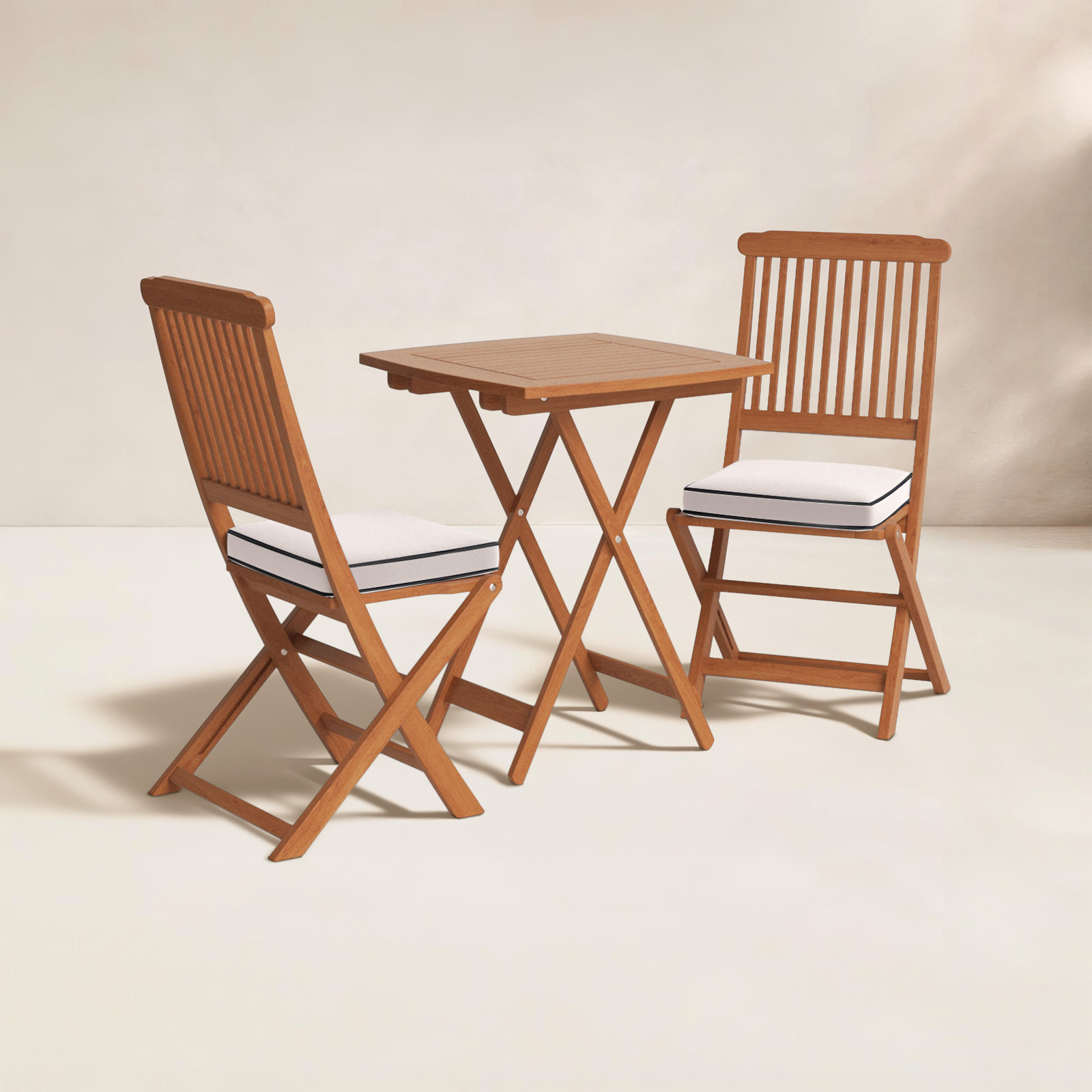 Fleur 24" Eucalyptus Patio Bistro Set, Beige