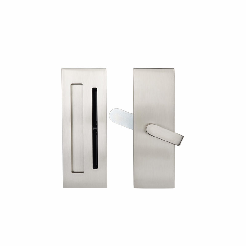 Serrure d'intimité avec porte de grange rectangulaire Emtek, Argent argent