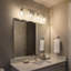 Éclairage pour salle de bain 4 lumières en nickel brossé Winslow avec abat-jour en verre bullé transparent-1158301116