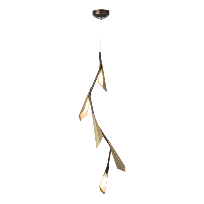 Quill 5 - Light Metal LED Chandelier, White, White