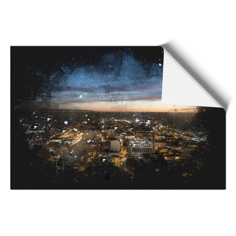 Los Angeles Skyline Paint Splash - Frameless Print, 42cm H x 59cm W x 0.1cm D
