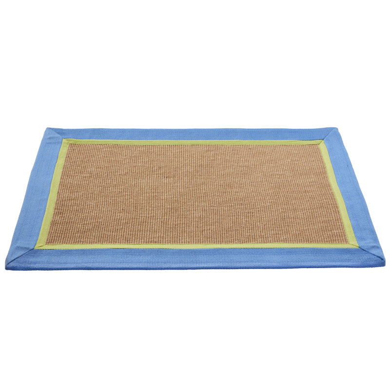 Tapis en jute Bayside, L 22 po x L 34 po, Bleu / Naturel