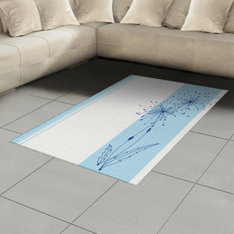 Striped High Density Long Fiber Poly Threads Decorative Area Rug Carpet, Rectangle 4' x 5'8"