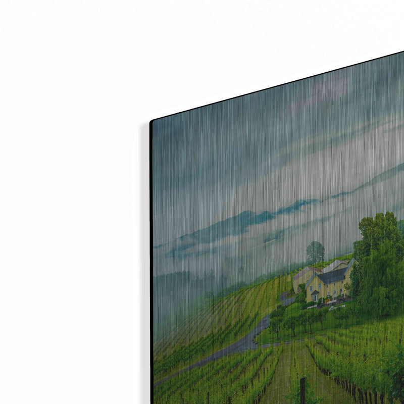 Lark Manor ™ «Vineyard In The Mist» par Don Schwartz, art mural en métal, H 12 po x l 16 po