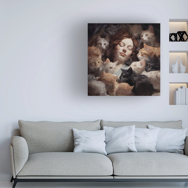 Art de Sasha, ses chats_ALI73098, H 35 po x l 35 po