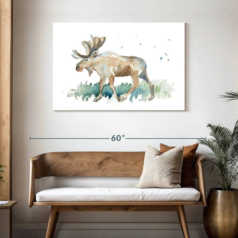 Watercolor Moose, 30" H x 45" W