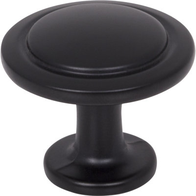 Bouton d'armoire rond 1-1 / 4 po noir mat Gatsby