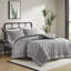 Édredon 3 pièces double / grand gris, rembourrage 350 g / m², - Textile, lavable à la machine, livré avec et 2 taies décoratives, avec