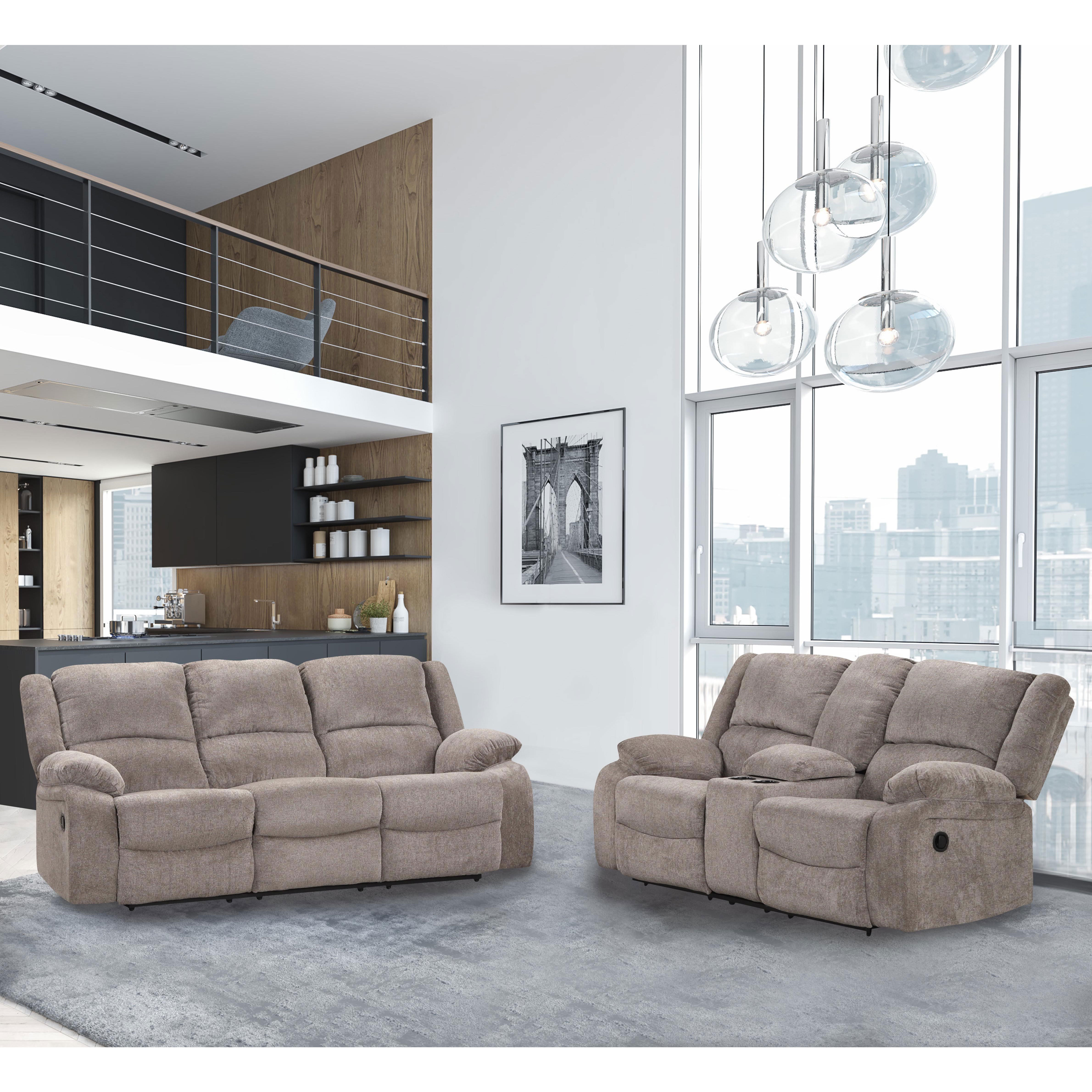 Raya Light Gray Fabric Sofa, Living Room - Sofas