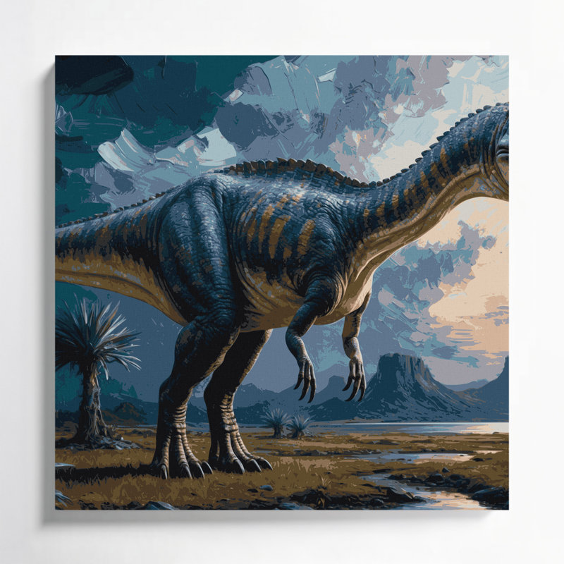 «Dinosaur Seismosaurus Gray», art mural sur toile, H 32 po x l 32 po
