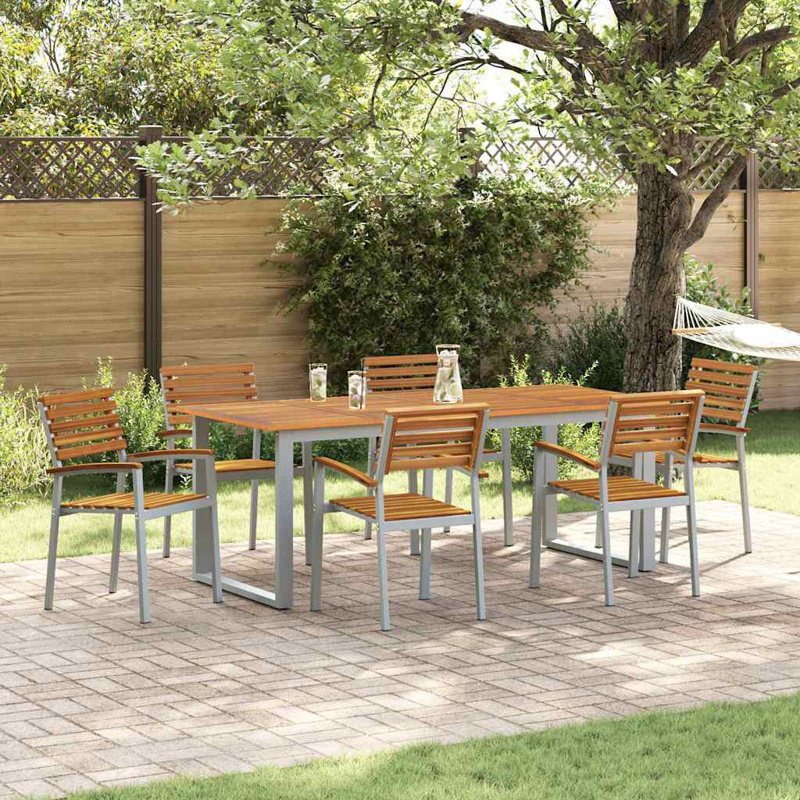 7 Piece Garden Dining Set Metal