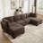 Seat Ruched Detailing Modular Sectional Sofa