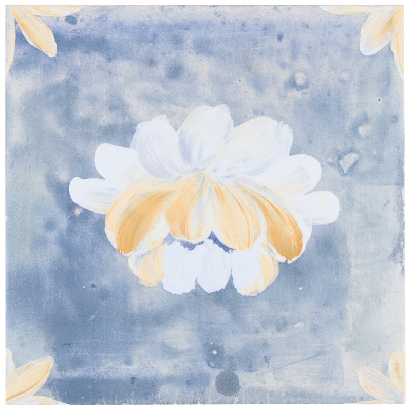 Angela Harris 8" x 8" Porcelain Wall & Floor Tile, Green/Blue/White