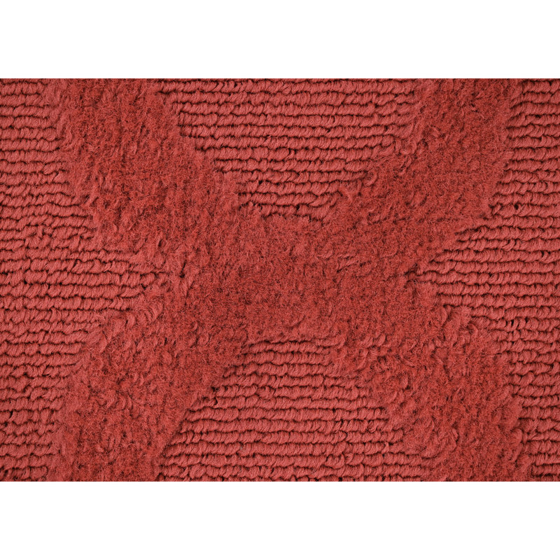 Tapis rouge touffeté à motif géométrique Nasturtium, Rectangle 5 pi x 7 pi