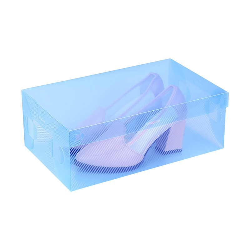 Hot-Sell-Pliable - Plastique-Boîtes à chaussures - Organisateur-Rangement-Empilable-Rangé-Boîte OU, Blue
