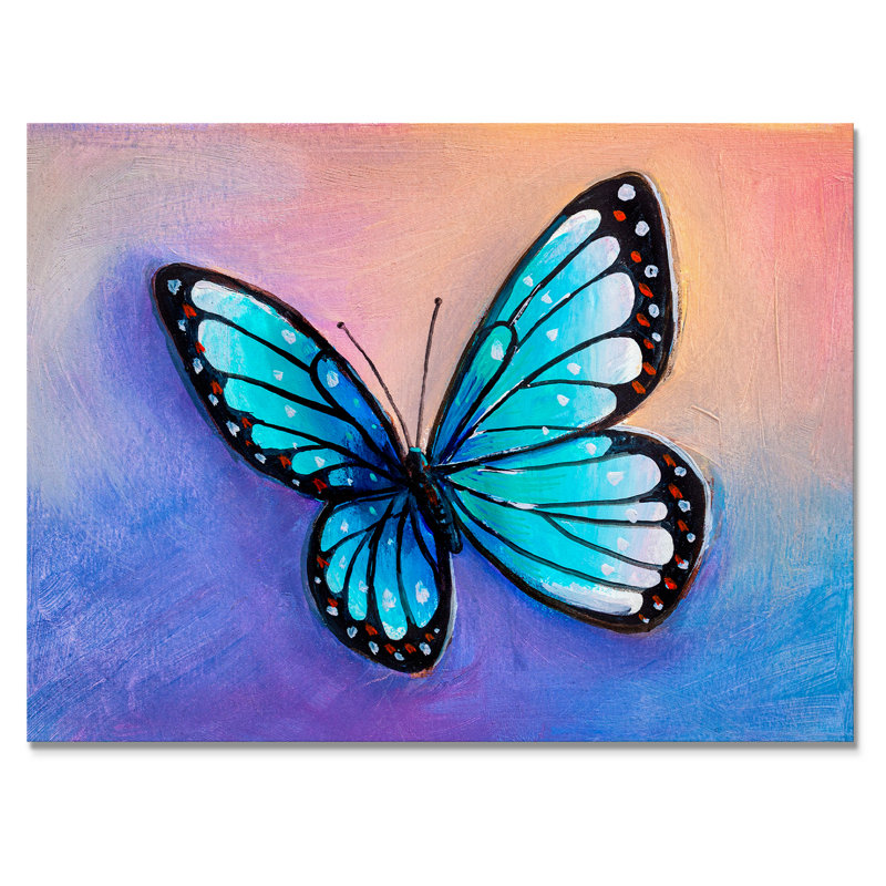 «Abstract Blue Morpho Butterfly», reproduction sur toile flottante, H 12 po x l 20 po x P 1 po, Toile tendue