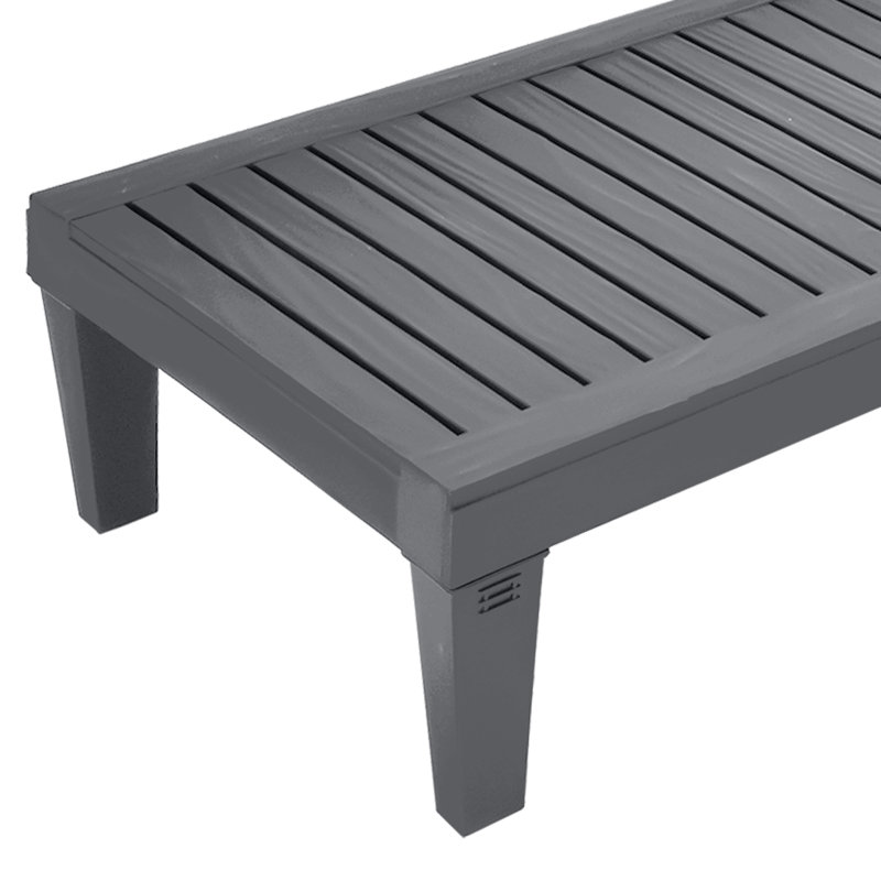 74.5" L Resin Reclining Chaise Lounge, Gray