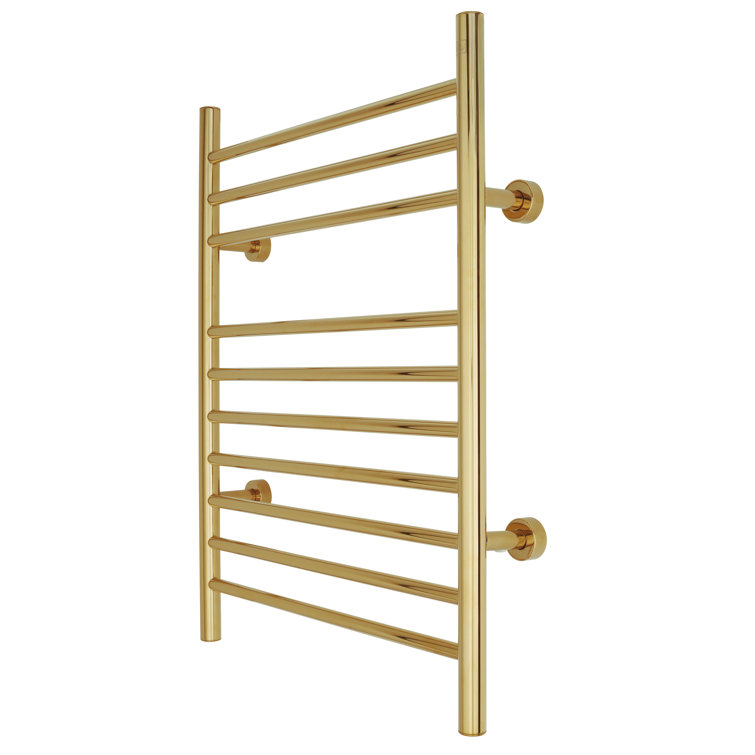 Infinity Towel Warmer, Polished Gold, Dual Connection, 10 Bars