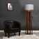 Carolie 148 cm Beltane 4 Legged Dark Wood Floor Lamp + Large Natural Reni