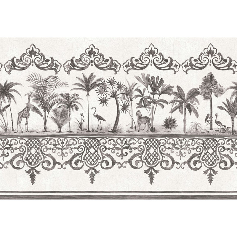 Rou Wallpaper Border, Charcoal