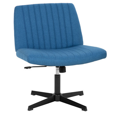 Criss Cross Chair Armless Office Chair No Wheels Modern Swivel Height Adjustable Ergonomic Desk Chair With Wide Seat Computer Task Vanity Chair For Home Office