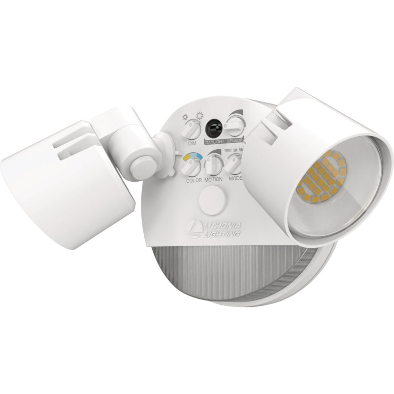 White Dual Head LED Security Flood Light with Motion Sensor