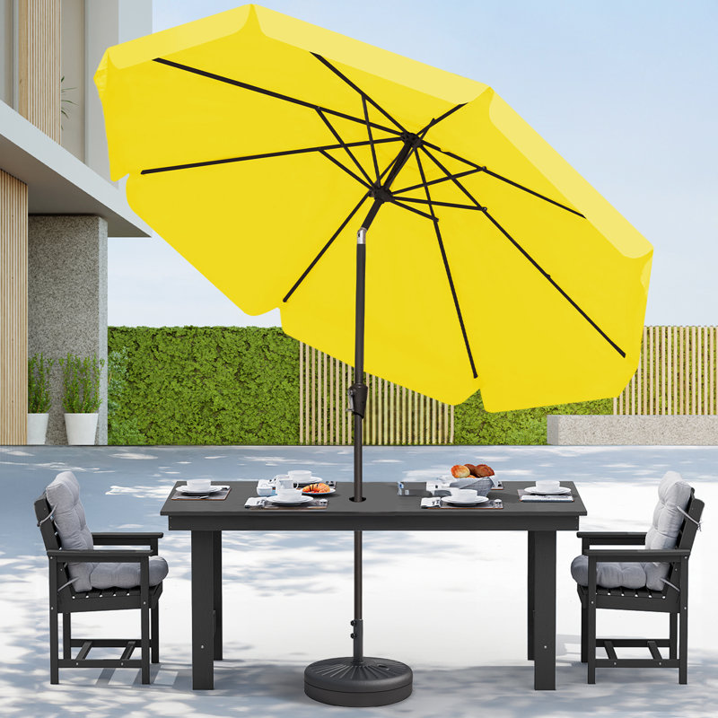 Parasol de marché pour l'extérieur, H 97,6 po x l 108 po x P 108 po, Jaune