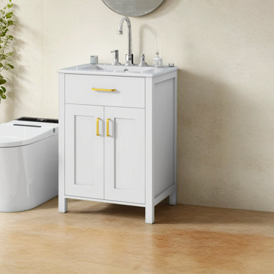 24.21'' Single Bathroom Vanity with Ceramic Top