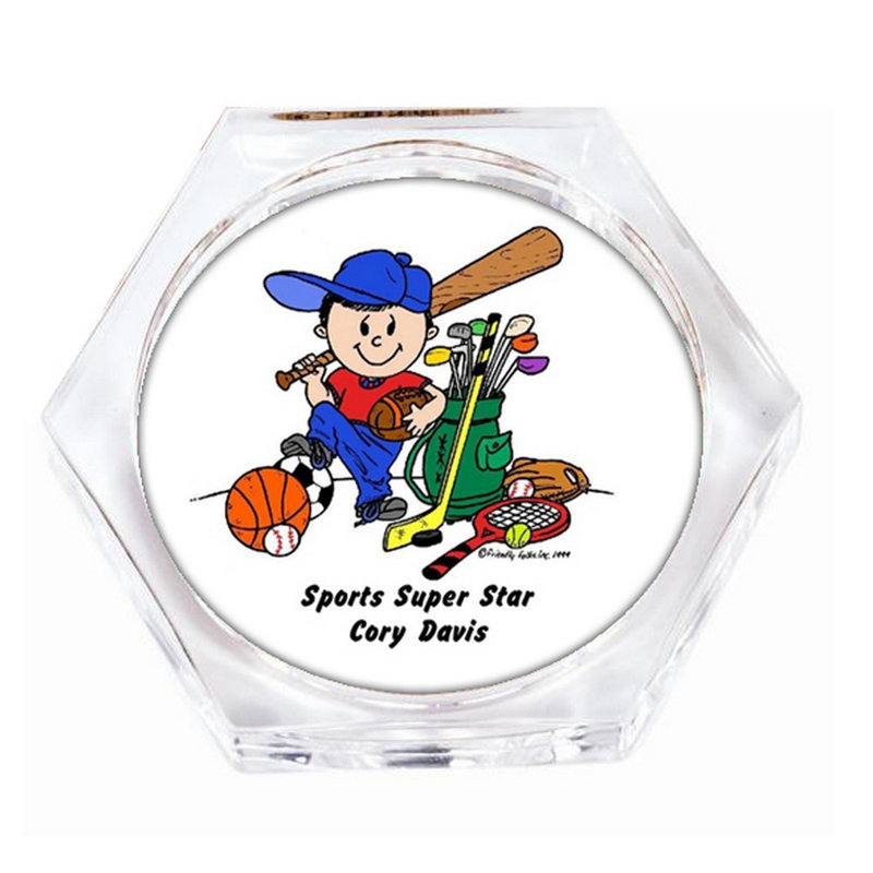Ensemble de 4 sous-verres personnalisables personnalisables Futur Athlète - Sous-verres pour homme, Oui