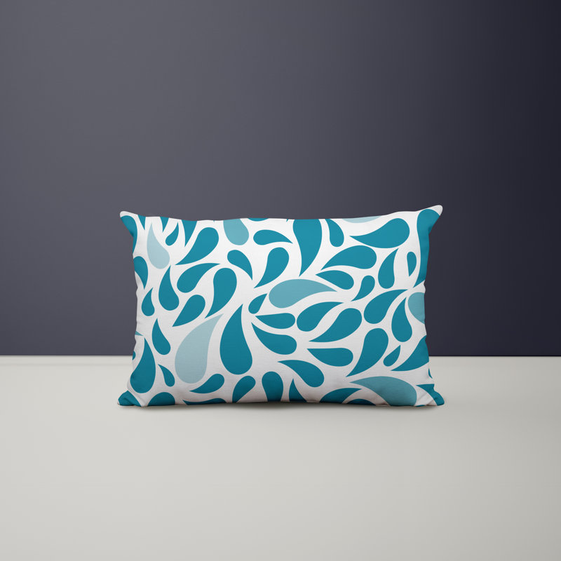 Paisley Outdoor Reversible Throw Pillow, Turquoise