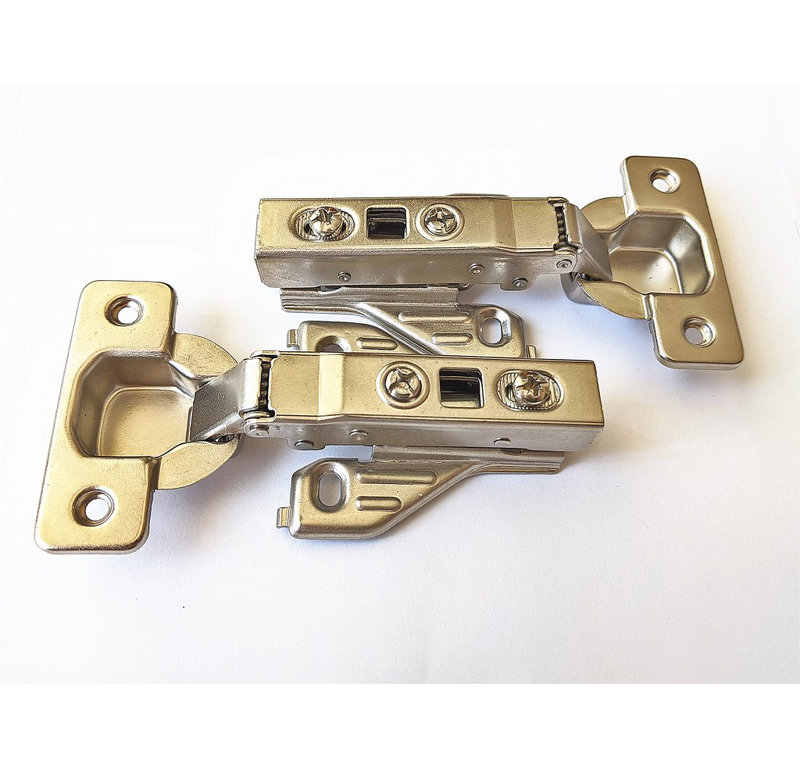 Silver and Black Soft Close Cabinet Hinges Set of 2