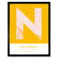 N''djamena Chad City Map Yellow - Single Picture Frame Typography