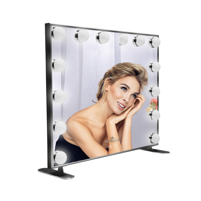 Miroir de maquillage Hollywood Touch Duo Tone, Noir
