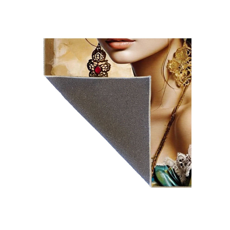 Tapis décoratif moderne à motif coloré Covered Girl, Sous-tapis carré 3 pi 3 po inclus