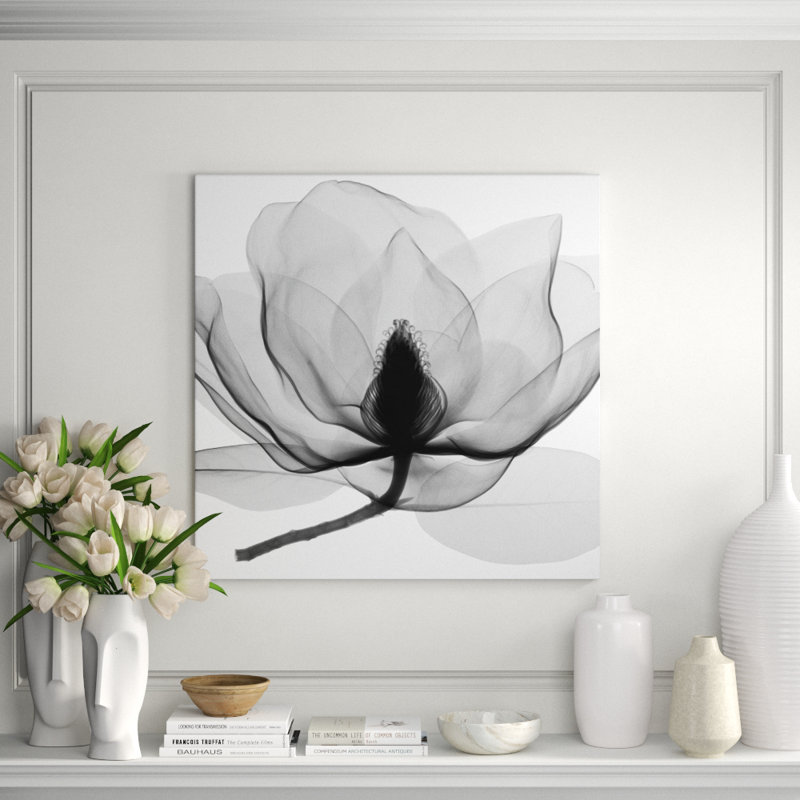 Hand-Picked Gray 3' Framed Graphic Art Print on Glass