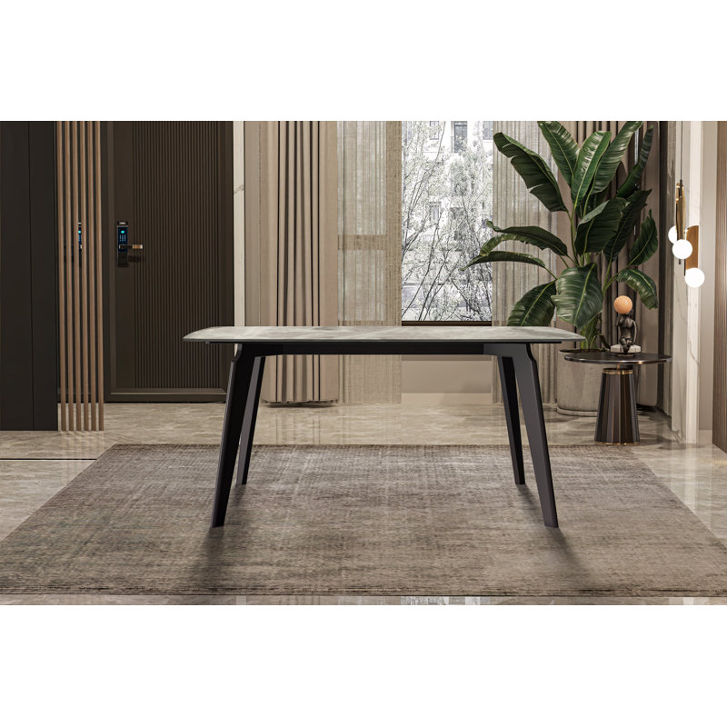 Table de salle à manger Costin, Noir / or, L 31,5 po x L 55,11 po