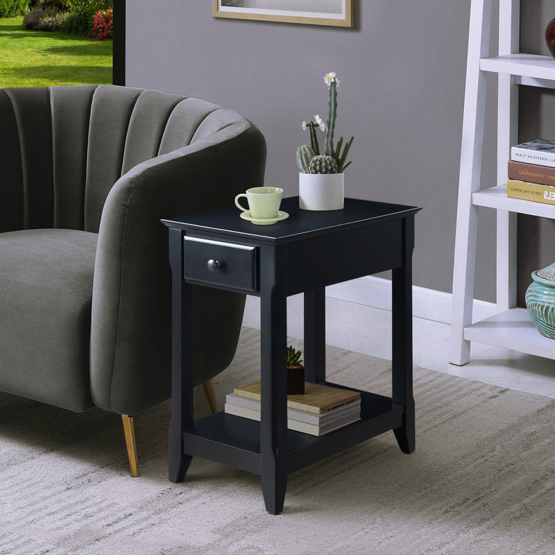 Table d'appoint avec tablette inférieure, 23.55" H x 39.37" W x 39.37" D, Blanc