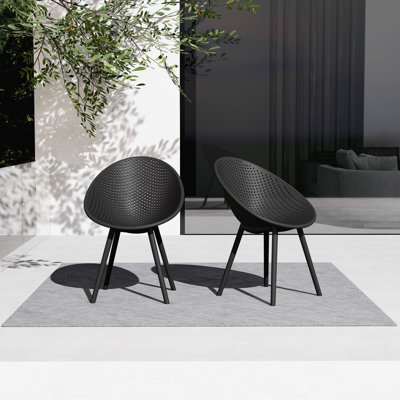 Chaise d'appoint de salle à manger en plastique 2pc Norna