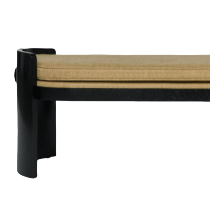 Banc simple, banc de repos de magasin de vêtements noir Mall, H 17,72 po x l 70,87 po x P 19,69 po