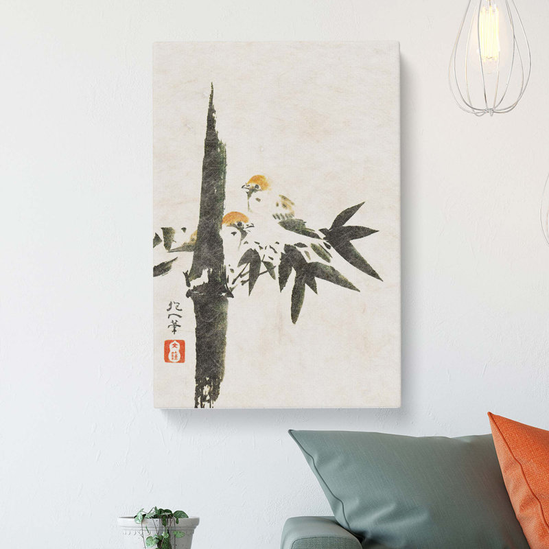 Two Birds by Sakai Hoitsu - Wrapped Canvas, 60cm H x 40cm W x 3cm D
