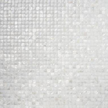 Sample - Donegal Glass Pearl Shell Mosaic Tile in Gray