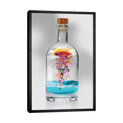 Electric Jellyfish In A Bottle by David Loblaw - Print on Canvas