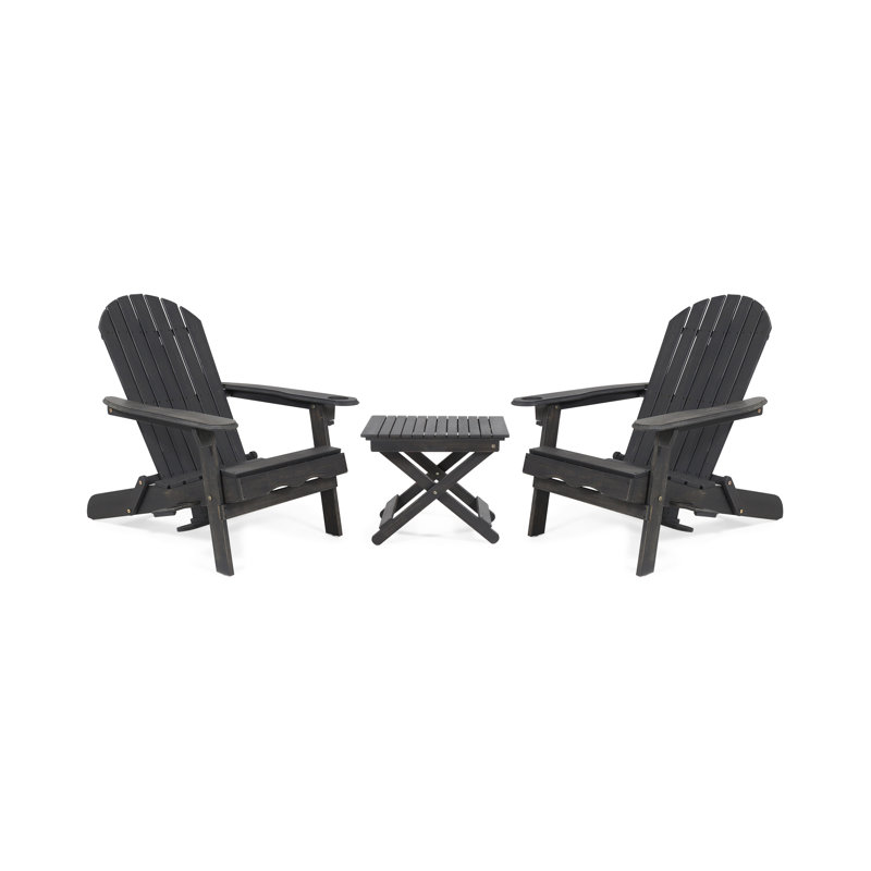 Mccombs Outdoor 3 Piece Seating Group, Dark Gray