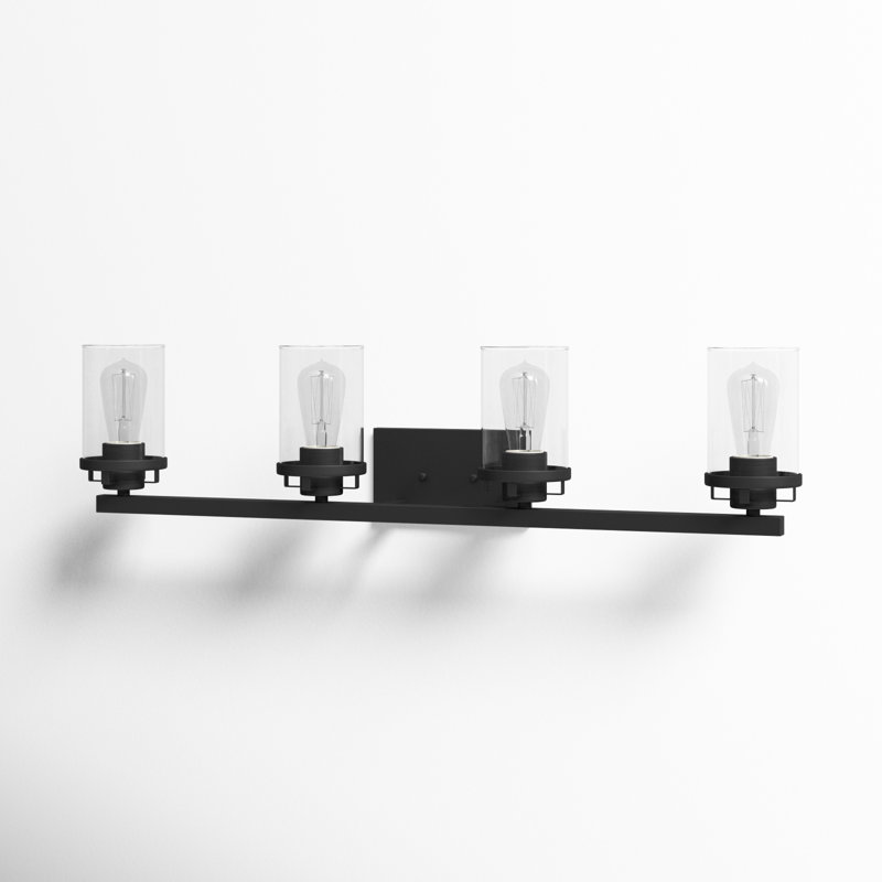 Éclairage pour salle de bain 4 lumières à intensité variable noir Trimont