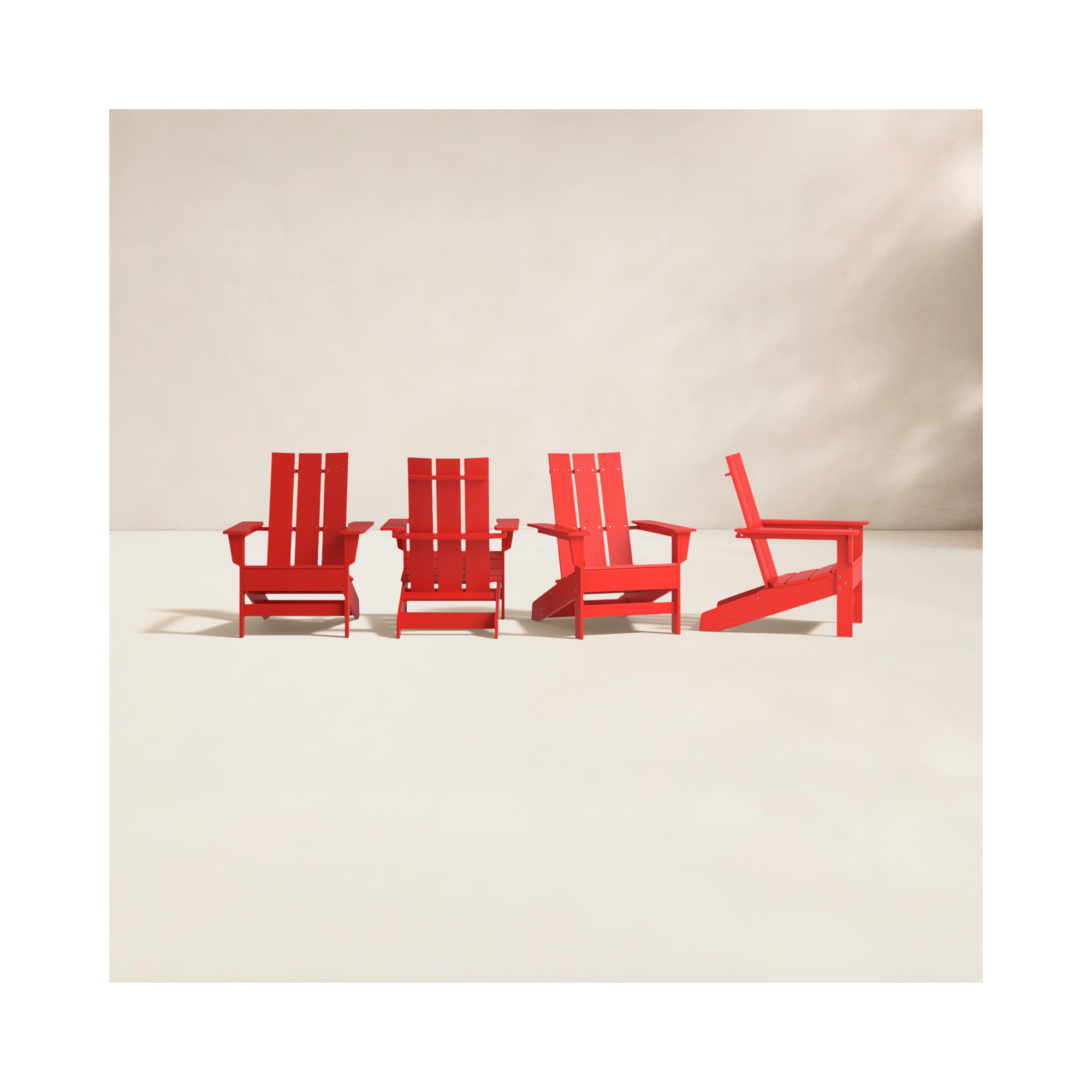 Ratcliff Outdoor Adirondack Set, Bright Red