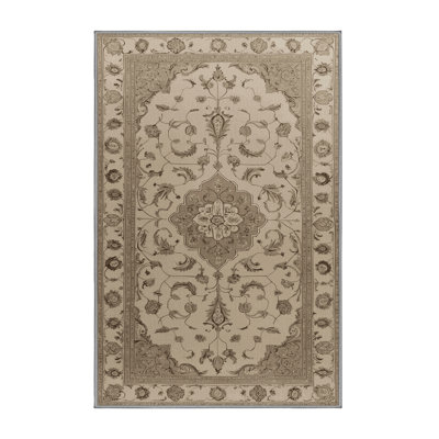 Tapis gris Tabriz lavable à la machine