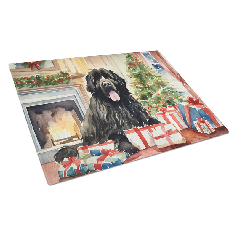 Grande planche à découper en verre Terre-Neuve Cozy Christmas