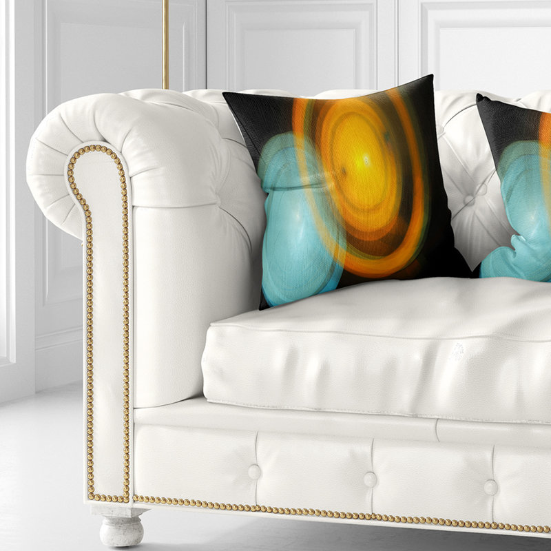  Coussin de bureau abstrait fractal, 18 po x 18 po, Carré