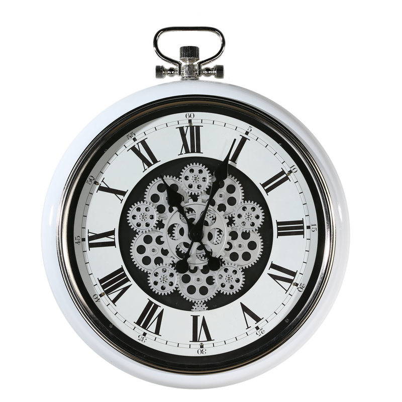 Fairman Metal Wall Clock, White/Black/Silver