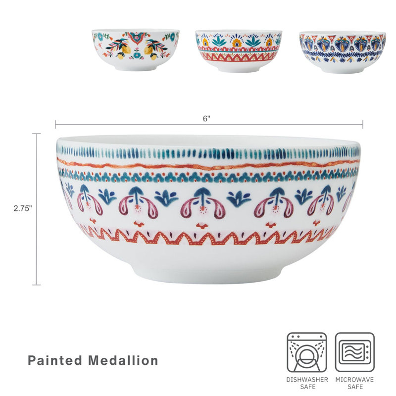 Mikasa Painted Medallion 6 In. All-Purpose Bowls